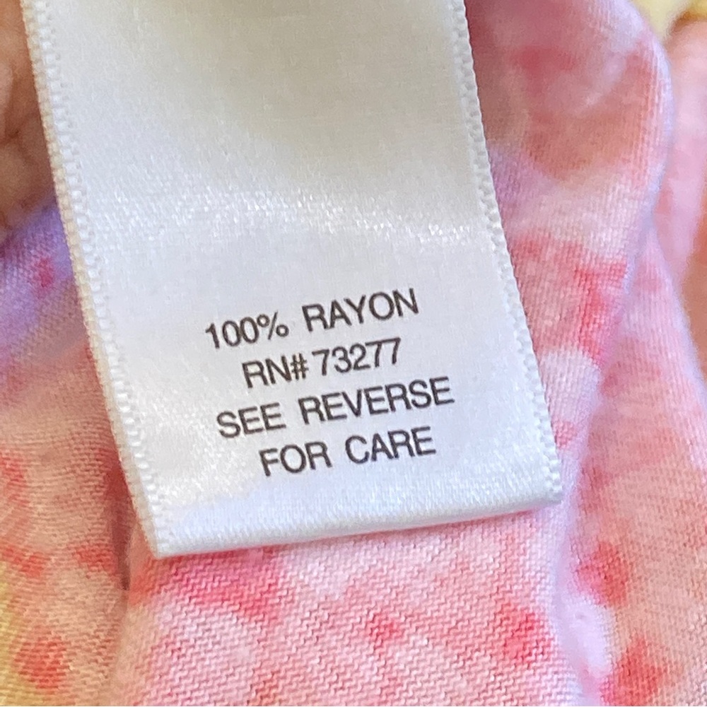 Simply Vera Pink and Yellow Pastel Tee, Size XL - Picture 5 of 6